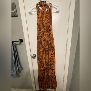 Mink Pink Finley Tropical Halter  Maxi Dress M NWT